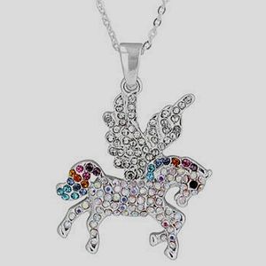 Rainbow Pegasus charm necklace